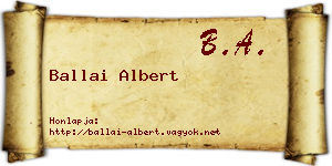 Ballai Albert névjegykártya